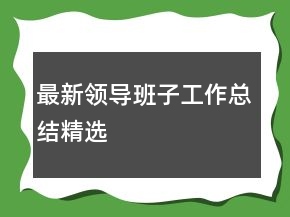 最新領(lǐng)導(dǎo)班子工作總結(jié)精選