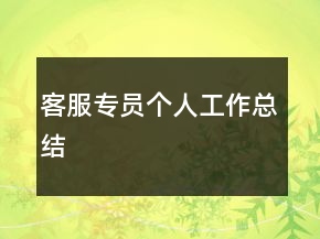 客服專員個人工作總結