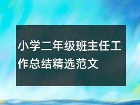 小學(xué)二年級(jí)班主任工作總結(jié)精選范文