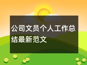 公司文員個人工作總結(jié)最新范文