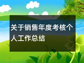 關(guān)于銷售年度考核個人工作總結(jié)