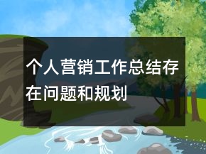 個(gè)人營(yíng)銷工作總結(jié)存在問題和規(guī)劃