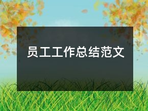 員工工作總結(jié)范文