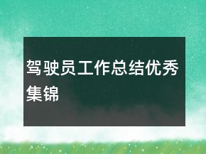 駕駛員工作總結(jié)優(yōu)秀集錦