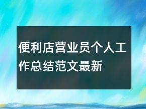 便利店營業(yè)員個人工作總結(jié)范文最新