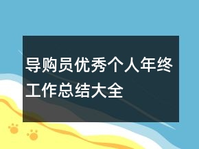 導(dǎo)購(gòu)員優(yōu)秀個(gè)人年終工作總結(jié)大全