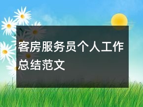 客房服務(wù)員個人工作總結(jié)范文