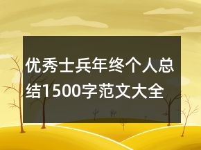 優(yōu)秀士兵年終個人總結(jié)1500字范文大全精選