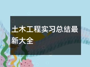 土木工程實(shí)習(xí)總結(jié)最新大全