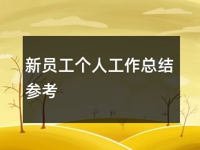 新員工個人工作總結參考
