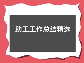 助工工作總結(jié)精選