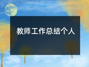 教師工作總結(jié)個(gè)人