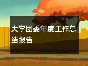 大學團委年度工作總結(jié)報告