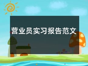 營業(yè)員實習(xí)報告范文