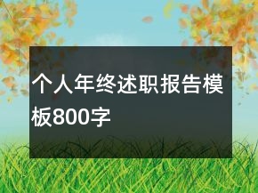 個人年終述職報告模板800字