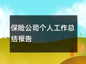 保險(xiǎn)公司個人工作總結(jié)報(bào)告