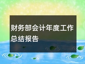 財務(wù)部會計年度工作總結(jié)報告