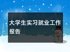 大學(xué)生實(shí)習(xí)就業(yè)工作報(bào)告