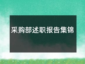 采購部述職報告集錦