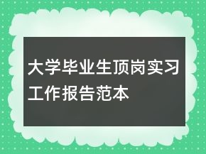 大學畢業(yè)生頂崗實習工作報告范本