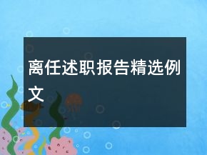 離任述職報告精選例文