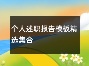 個(gè)人述職報(bào)告模板精選集合