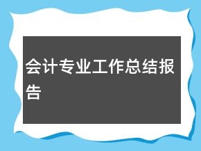 會計專業(yè)工作總結(jié)報告