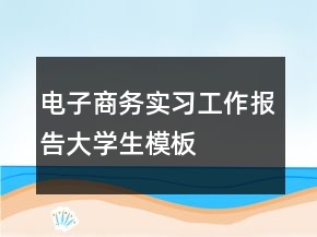 電子商務實習工作報告大學生模板