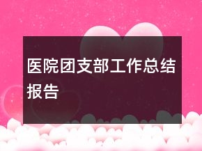 醫(yī)院團(tuán)支部工作總結(jié)報(bào)告