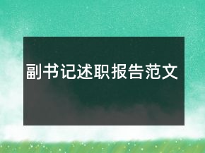 副書記述職報告范文