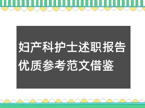 婦產(chǎn)科護士述職報告優(yōu)質(zhì)參考范文借鑒推薦