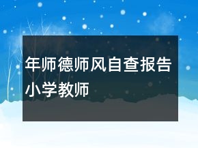 年師德師風自查報告小學(xué)教師