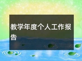 教學(xué)年度個人工作報告