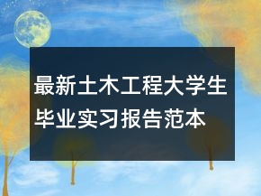 最新土木工程大學(xué)生畢業(yè)實(shí)習(xí)報(bào)告范本