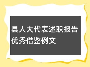 縣人大代表述職報(bào)告優(yōu)秀借鑒例文