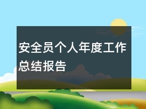 安全員個人年度工作總結(jié)報(bào)告
