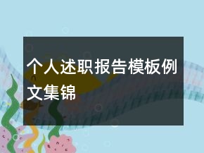 個人述職報告模板例文集錦