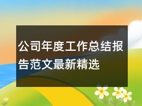 公司年度工作總結(jié)報(bào)告范文最新精選