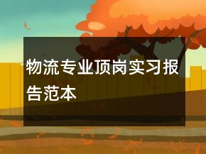 物流專業(yè)頂崗實(shí)習(xí)報(bào)告范本