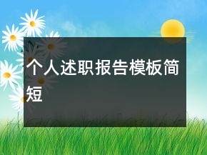 個人述職報告模板簡短