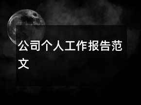 公司個(gè)人工作報(bào)告范文