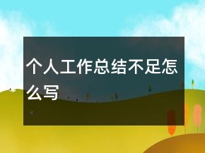 個人工作總結(jié)不足怎么寫