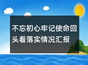 不忘初心牢記使命回頭看落實(shí)情況匯報(bào)優(yōu)秀范