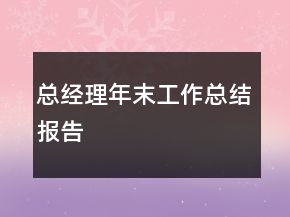 總經理年末工作總結報告