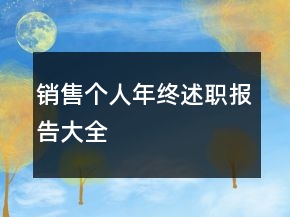 銷售個(gè)人年終述職報(bào)告大全