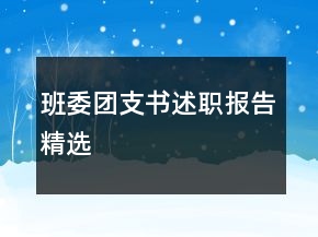 班委團(tuán)支書述職報(bào)告精選