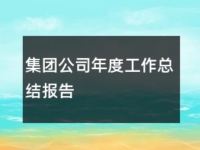 集團(tuán)公司年度工作總結(jié)報(bào)告