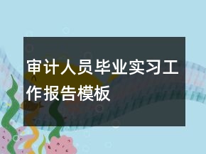 審計人員畢業(yè)實習(xí)工作報告模板