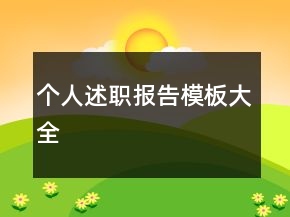 個人述職報告模板大全