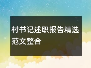 村書記述職報告精選范文整合